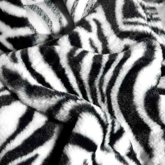 Ткань Мех искусственый Сафари біло чорне, фото 1