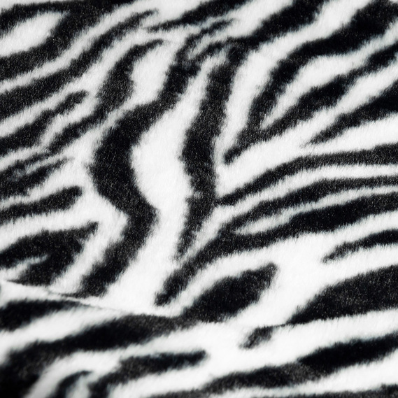 Ткань Мех искусственый Сафари біло чорне, фото 2