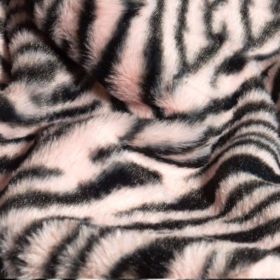 Тканина Хутро штучне Сафарі рожево чорне, фото 1
