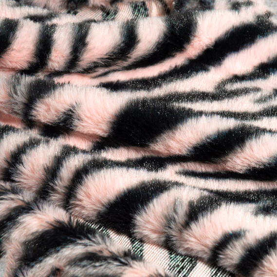 Тканина Хутро штучне Сафарі рожево чорне, фото 2