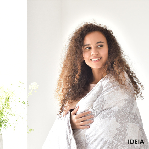 Одеяло Afrodita 140х210 см всесезонное 370 гр/м2 IDEIA искусственный пух, супер мягкое, антиаллергенное принт, фото 10
