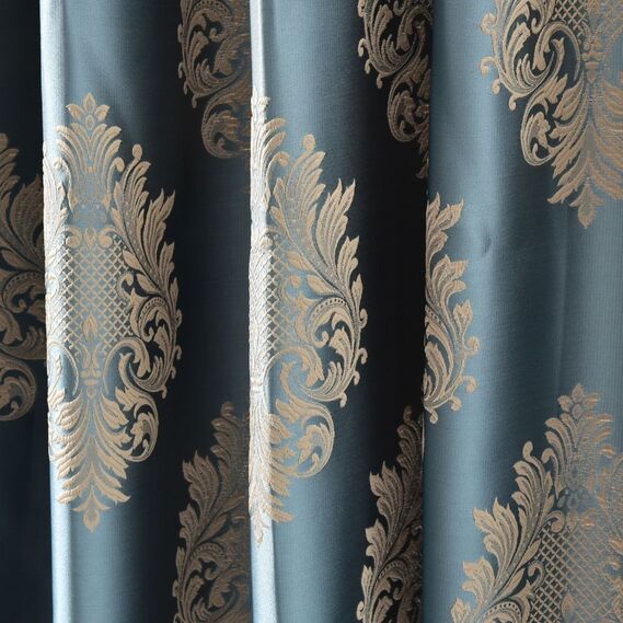 Тканина портьєрна жакардова Торонто  V-805 бірюза золото, фото 3 Тканина портьєрна жакардова Торонто  V-805 бірюза золото, фото 3