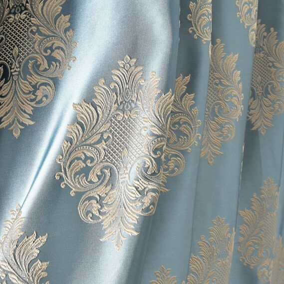Тканина портьєрна жакардова Торонто  V-805 бірюза золото, фото 7 Тканина портьєрна жакардова Торонто  V-805 бірюза золото, фото 7