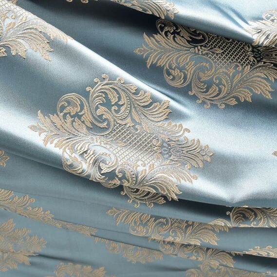 Тканина портьєрна жакардова Торонто  V-805 бірюза золото, фото 8