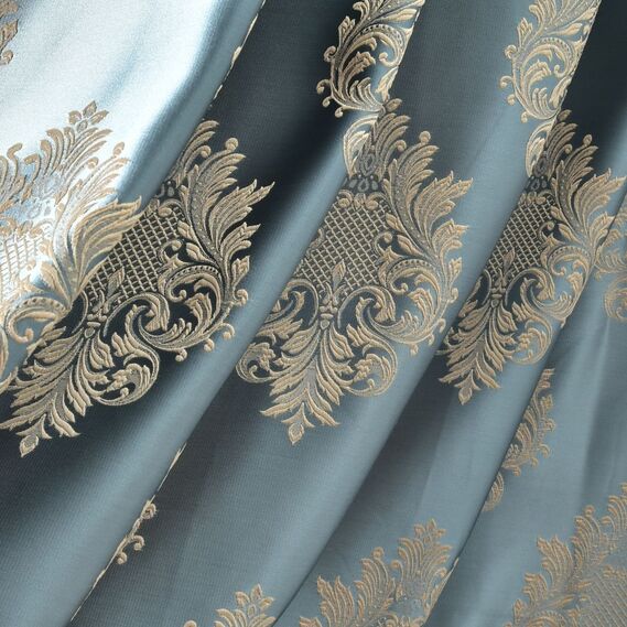 Тканина портьєрна жакардова Торонто  V-805 бірюза золото, фото 9 Тканина портьєрна жакардова Торонто  V-805 бірюза золото, фото 9