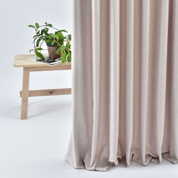 Тканина портьєрна жакардова Павутиння V-30475 сірий/беж, фото 1