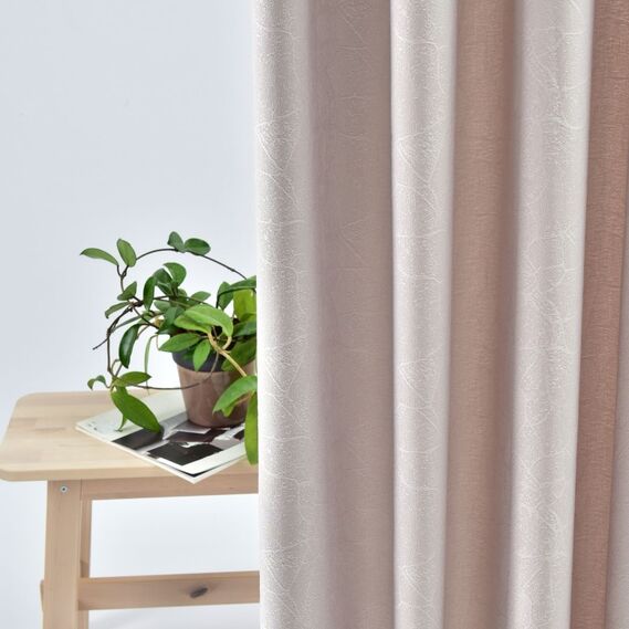 Тканина портьєрна жакардова Павутиння V-30475 сірий/беж, фото 2