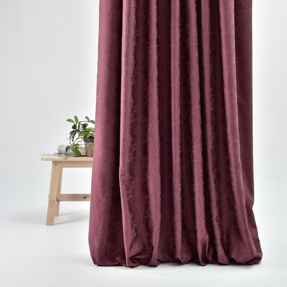 Тканина портьєрна жакардова Павутиння V-50097 слива, фото 1