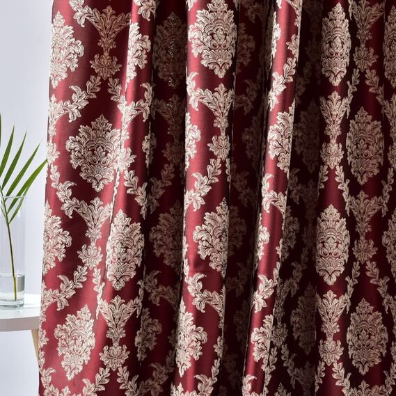 Тканина портьєрна жакардова Фіона V-601 бордо, фото 2