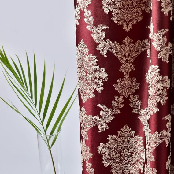 Тканина портьєрна жакардова Фіона V-601 бордо, фото 4