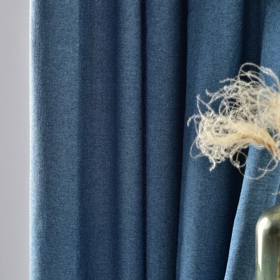 Ткань портьерная жаккардовая Меланж букле V-123 денім, фото 5