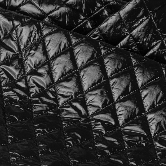 Ткань плащевая стеганная ЛАК с утеплителем чорна, фото 1