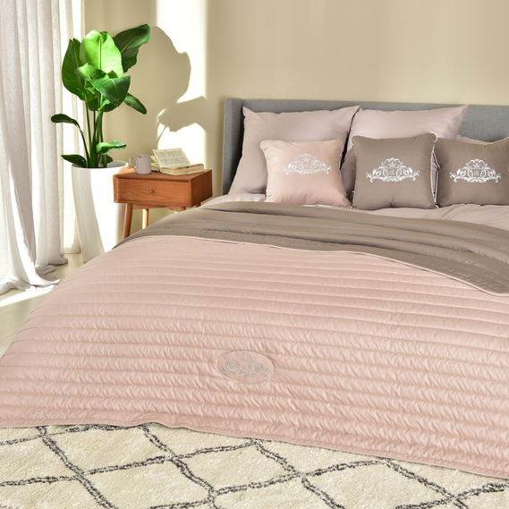 Bedspread Style ROYAL TM IDEIA 220х240 см сірий/беж, фото 8