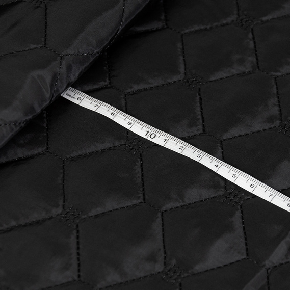 Тканина плащова прошита з утеплювачем соти чорний, фото 4