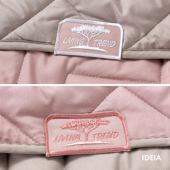 Покривало на ліжко Іззі 220х240 см IDEIA двосторонне, міцна стібка тканини, антиалергенне волокно пудра/св.сірий, фото 7