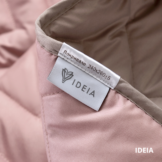 Покривало на ліжко Іззі 220х240 см IDEIA двосторонне, міцна стібка тканини, антиалергенне волокно пудра/св.сірий, фото 9