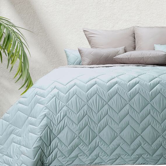 Blanket double-sided Іззі TM IDEIA 240х260 см м`ята/св.сірий, фото 1