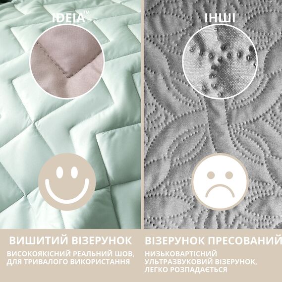 Blanket double-sided Іззі TM IDEIA 240х260 см м`ята/св.сірий, фото 4