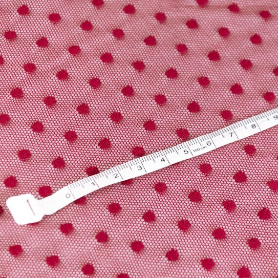 Ткань сетка Горох вишня , фото 3