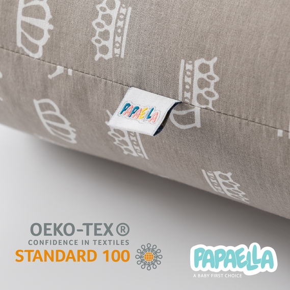 Бортик валики 2 шт захисні у дитяче ліжечко ТM PAPAELLA 60х15 см, 120х15 см бавовна корона м`ята/корона беж, фото 6 Бортик валики 2 шт захисні у дитяче ліжечко ТM PAPAELLA 60х15 см, 120х15 см бавовна корона м`ята/корона беж, фото 6