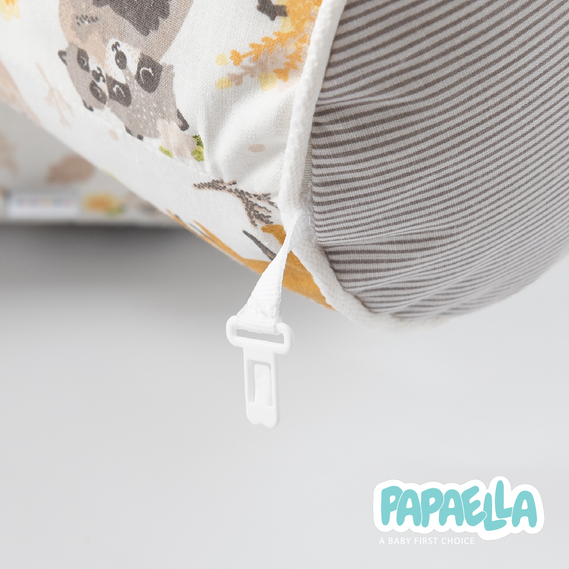 Бортик валики 2 шт захисні у дитяче ліжечко ТM PAPAELLA 60х15 см, 120х15 см бавовна обіймашки/смужка сіра, фото 14