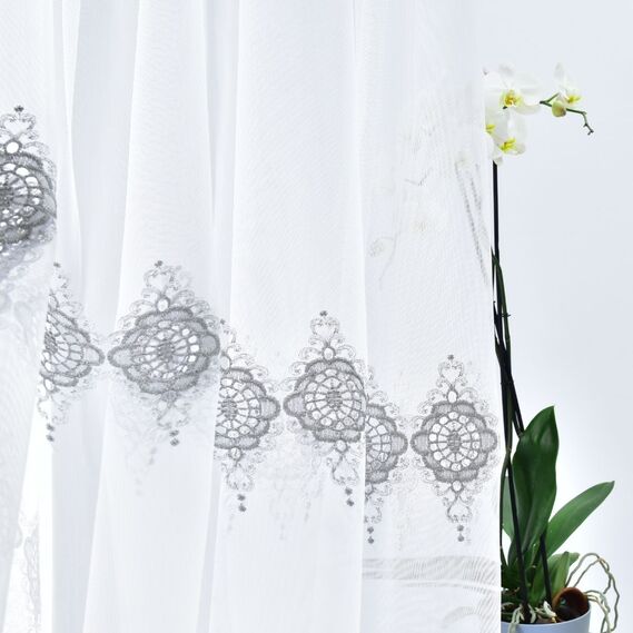Тюль батист з вишивкою Голубіна V-gri, фото 5