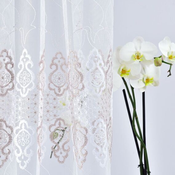 Тюль сетка с вышивкой Нурель V-pudra, фото 3 Тюль сетка с вышивкой Нурель V-pudra, фото 3