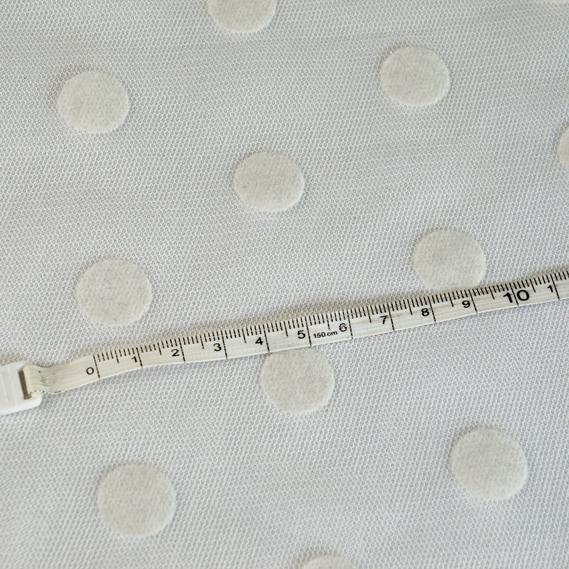 Тканина сітка стрейч Горох з флоком молоко, фото 3