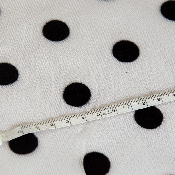 Stretch mesh fabric Peas with flock крем чорна, фото 3