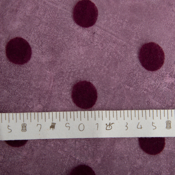 Тканина сітка стрейч Горох з флоком вишня , фото 4