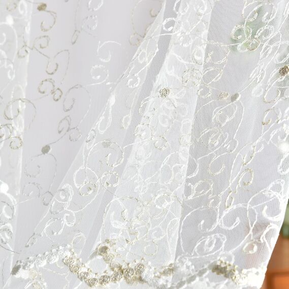 Тюль сетка с вышивкой Альмира V-altin, фото 2