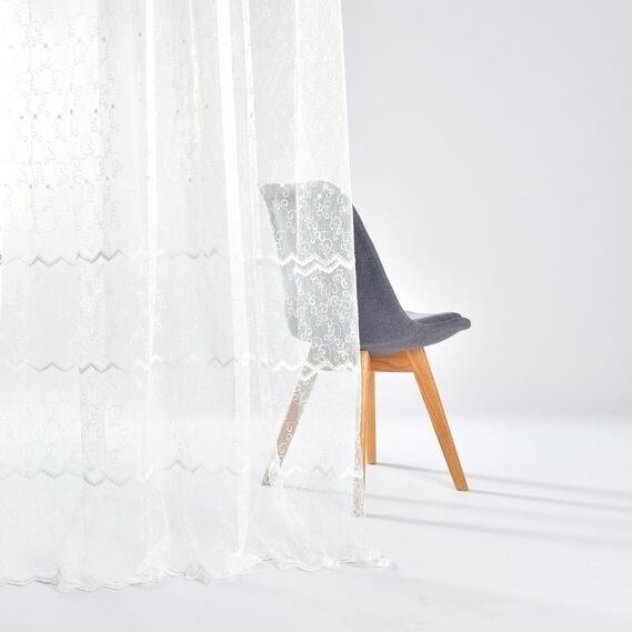 Тюль сетка с вышивкой Альмира V-ekru, фото 3