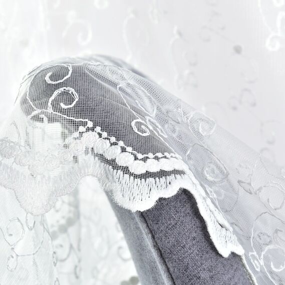 Тюль сетка с вышивкой Альмира V-ekru, фото 4