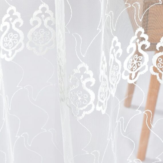 Тюль сетка с вышивкой Нурель V-ekru, фото 7