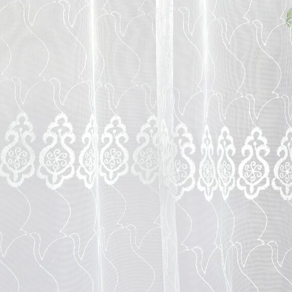 Тюль сетка с вышивкой Нурель V-ekru, фото 9