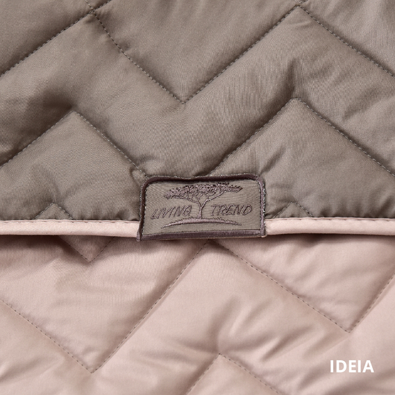 Покрывало на кровать Іззі 220х240 см IDEIA двухстороннее, прочная стежка ткани, антиаллергенное волоконо сірий/беж, фото 7