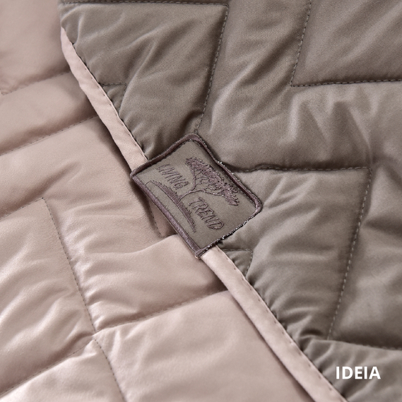 Покрывало на кровать Іззі 220х240 см IDEIA двухстороннее, прочная стежка ткани, антиаллергенное волоконо сірий/беж, фото 10