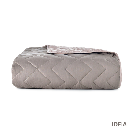 Покривало на ліжко Іззі 240х260 см IDEIA двосторонне, міцна стібка тканини, антиалергенне волокно сірий/беж, фото 11