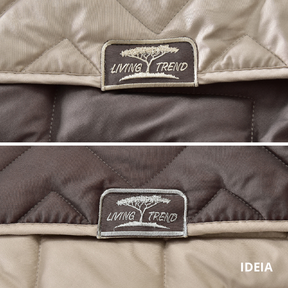 Покрывало на кровать Іззі 240х260 см IDEIA двухстороннее, прочная стежка ткани, антиаллергенное волоконо шоколад/беж, фото 6