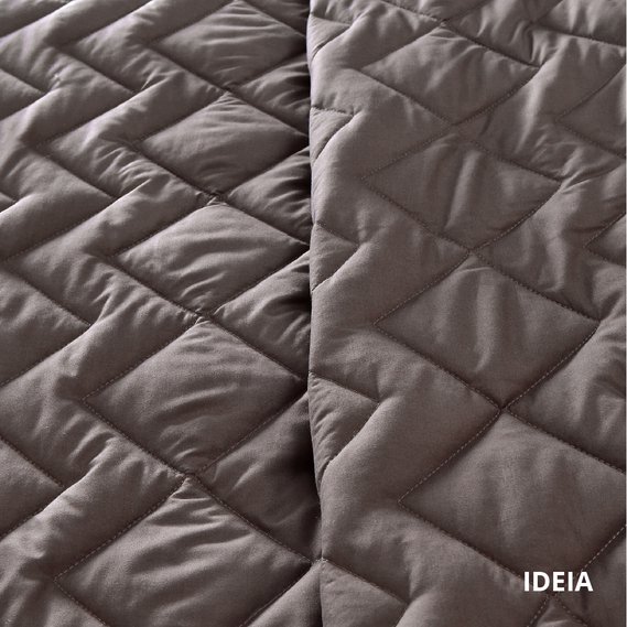 Покрывало на кровать Іззі 240х260 см IDEIA двухстороннее, прочная стежка ткани, антиаллергенное волоконо шоколад/беж, фото 8