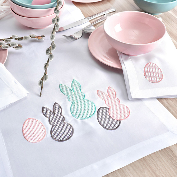 Наскатерник пасхальний с вышивкой TM IDEIA 40х140 см великодні зайчики, фото 2 Наскатерник пасхальний с вышивкой TM IDEIA 40х140 см великодні зайчики, фото 2