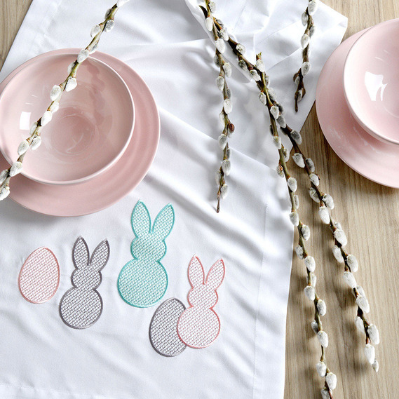 Наскатерник пасхальний с вышивкой TM IDEIA 40х140 см великодні зайчики, фото 3 Наскатерник пасхальний с вышивкой TM IDEIA 40х140 см великодні зайчики, фото 3