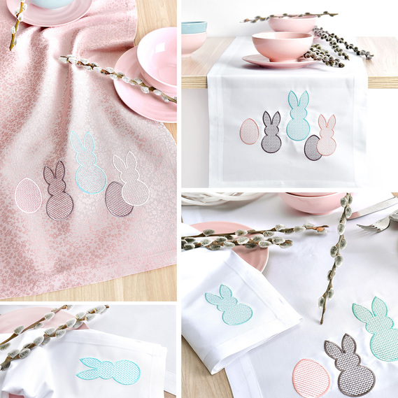 Наскатерник пасхальний с вышивкой TM IDEIA 40х140 см великодні зайчики, фото 4 Наскатерник пасхальний с вышивкой TM IDEIA 40х140 см великодні зайчики, фото 4