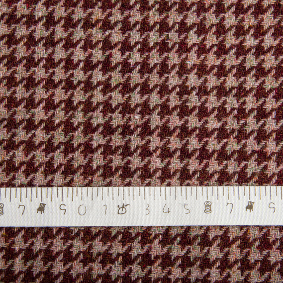 Тканина костюмна HW-3238 Лапка середня бордо беж, фото 4