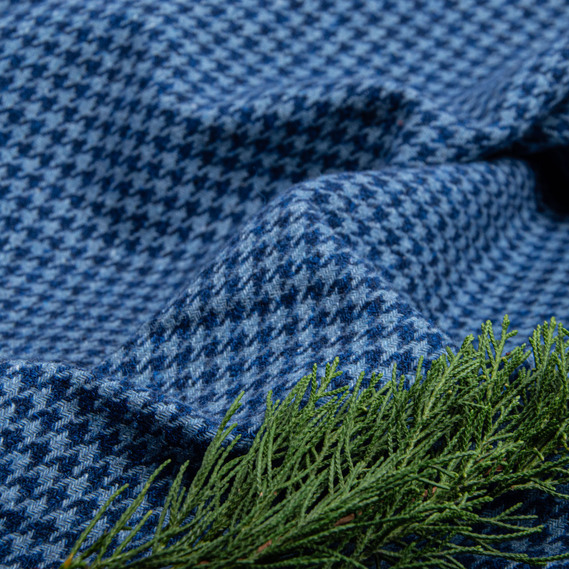 Тканина костюмна HW-3238 Лапка середня синя денім, фото 3