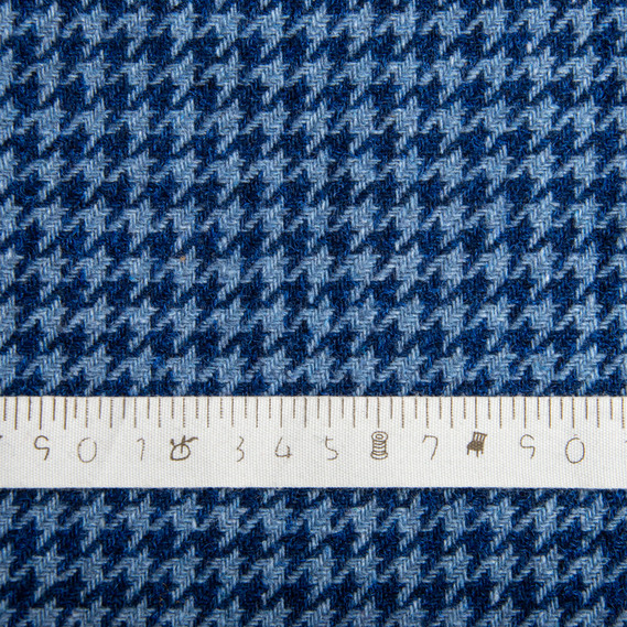 Тканина костюмна HW-3238 Лапка середня синя денім, фото 4