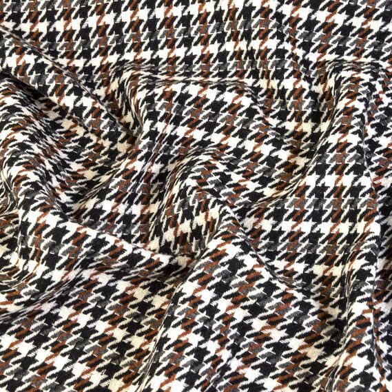 Ткань пальтовая Лапка чорно коричнева, фото 3