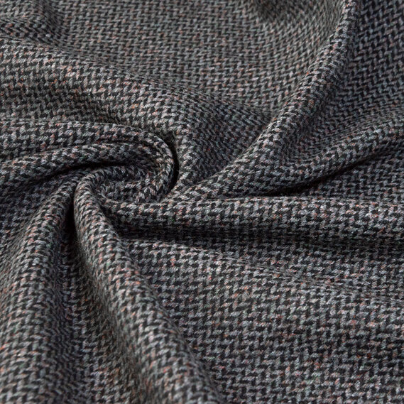 Тканина пальтова Ялинка темно сіра, фото 1