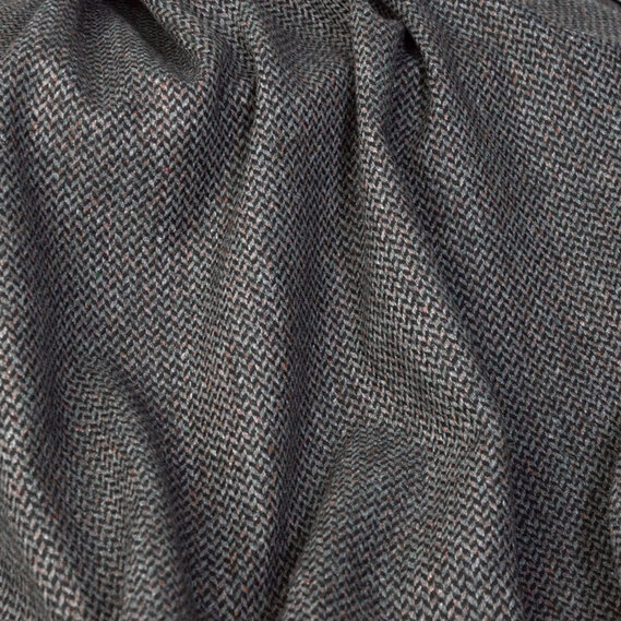 Тканина пальтова Ялинка темно сіра, фото 2