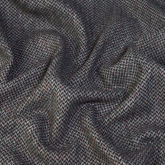 Тканина пальтова Ялинка темно сіра, фото 3